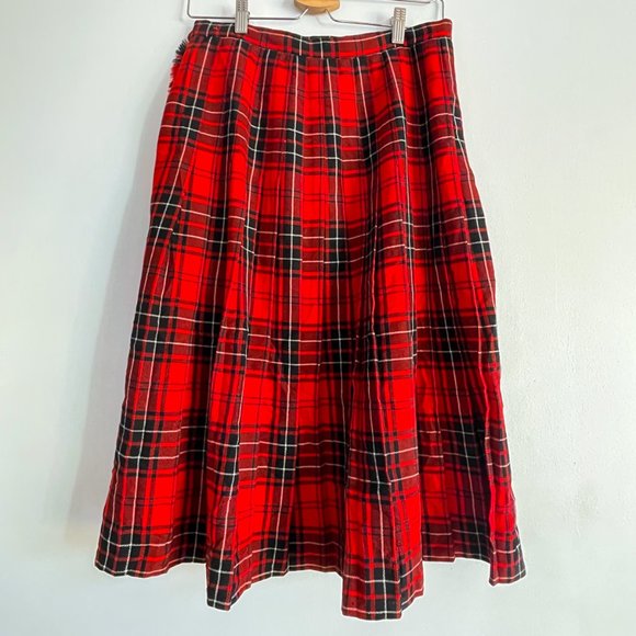 Vintage Highland Queen Wemyss Tartan Wool Kilt Scottish Traditional Skirt Sz 12 - Picture 7 of 9